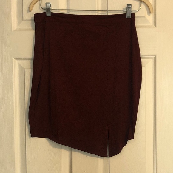 Burgundy Velvet Skirt - Picture 1 of 3
